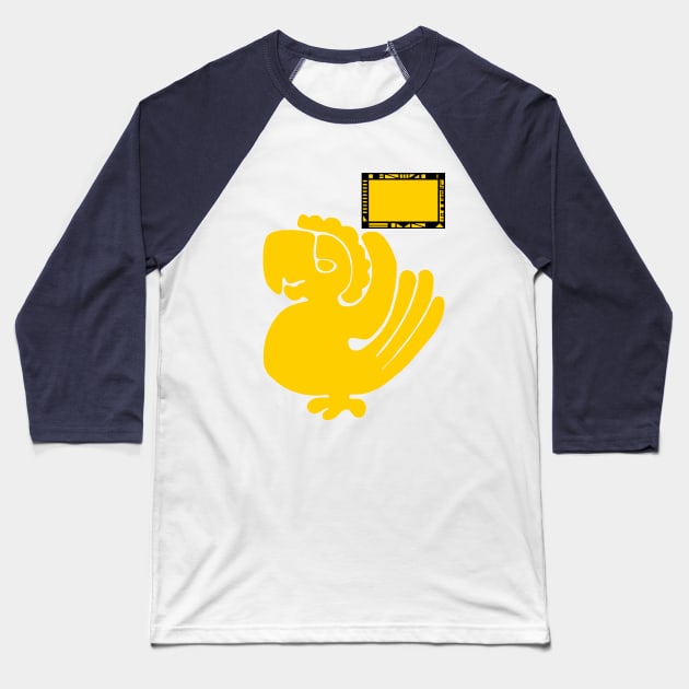 Purple Parrots Baseball T-Shirt by pherpher